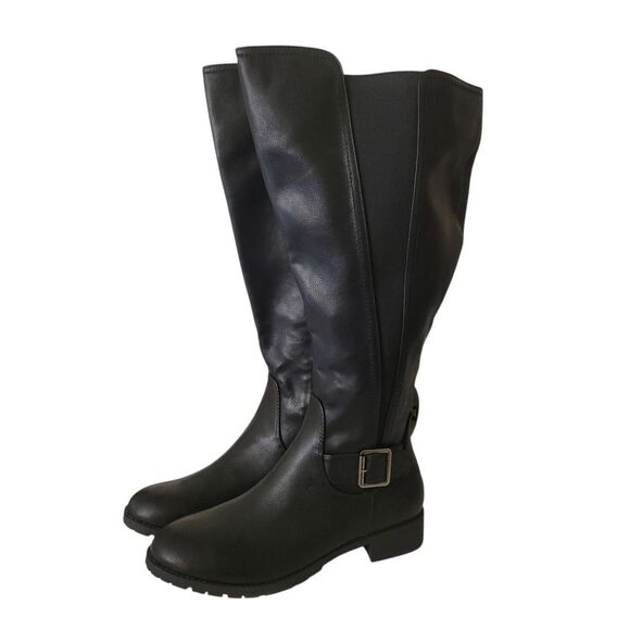Black Comfortview The Milan Tall Calf Boot Size 11M - Picture 3 of 15